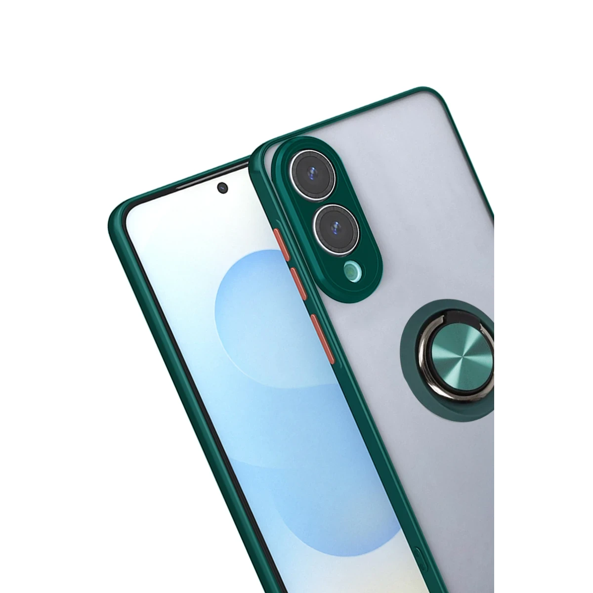 Samsung Galaxy S25 Edge Kılıf Montreal Yüzüklü Silikon Kapak - Yeşil