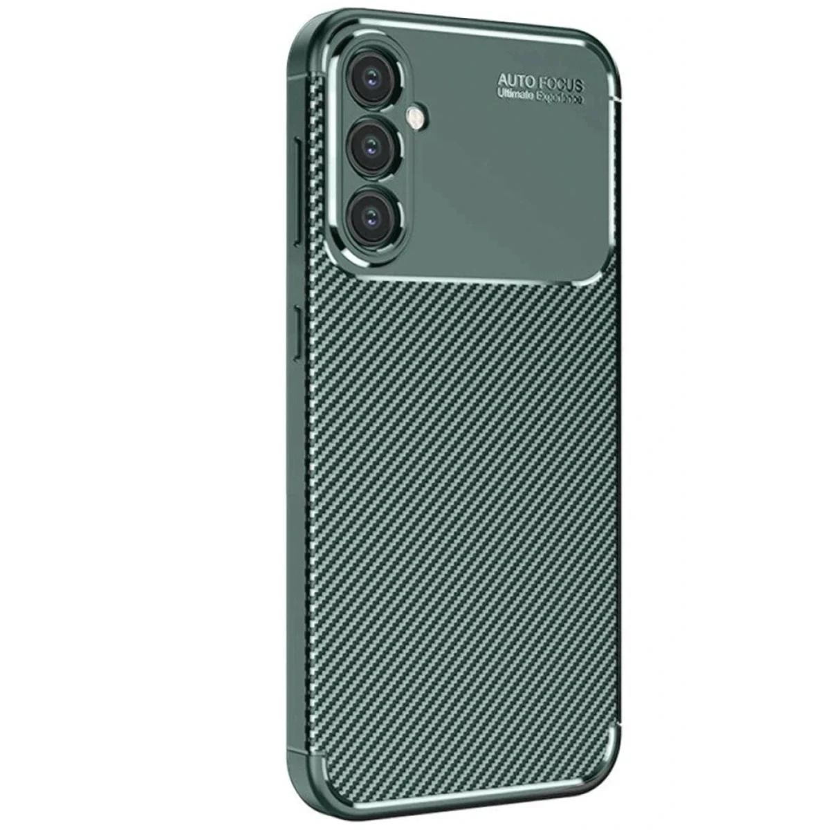 Samsung Galaxy S25 Kılıf Auto Focus Karbon Kapak - Koyu Yeşil
