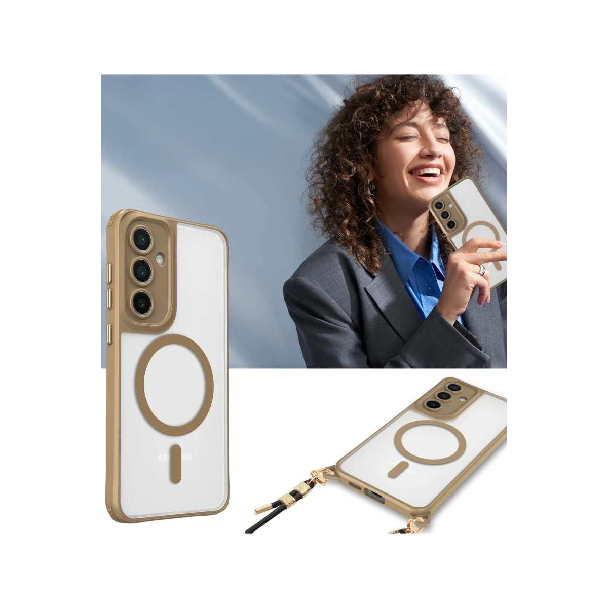 Samsung Galaxy S25 Kılıf Enka Magsafe Silikon Kılıf - Siyah