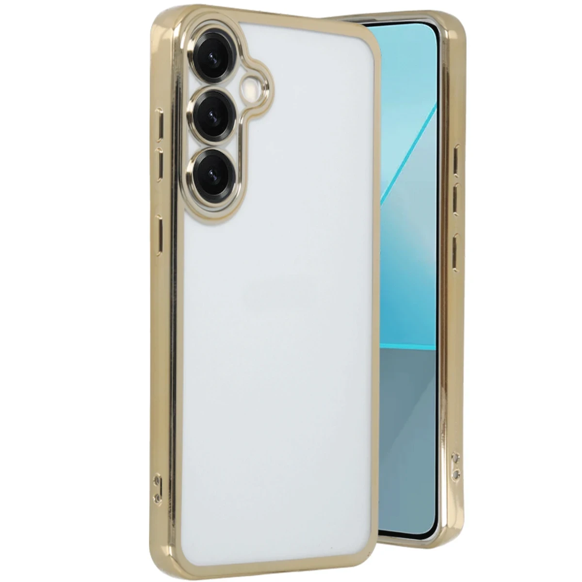 Samsung Galaxy S25 Kılıf Razer Lensli Silikon - Gold