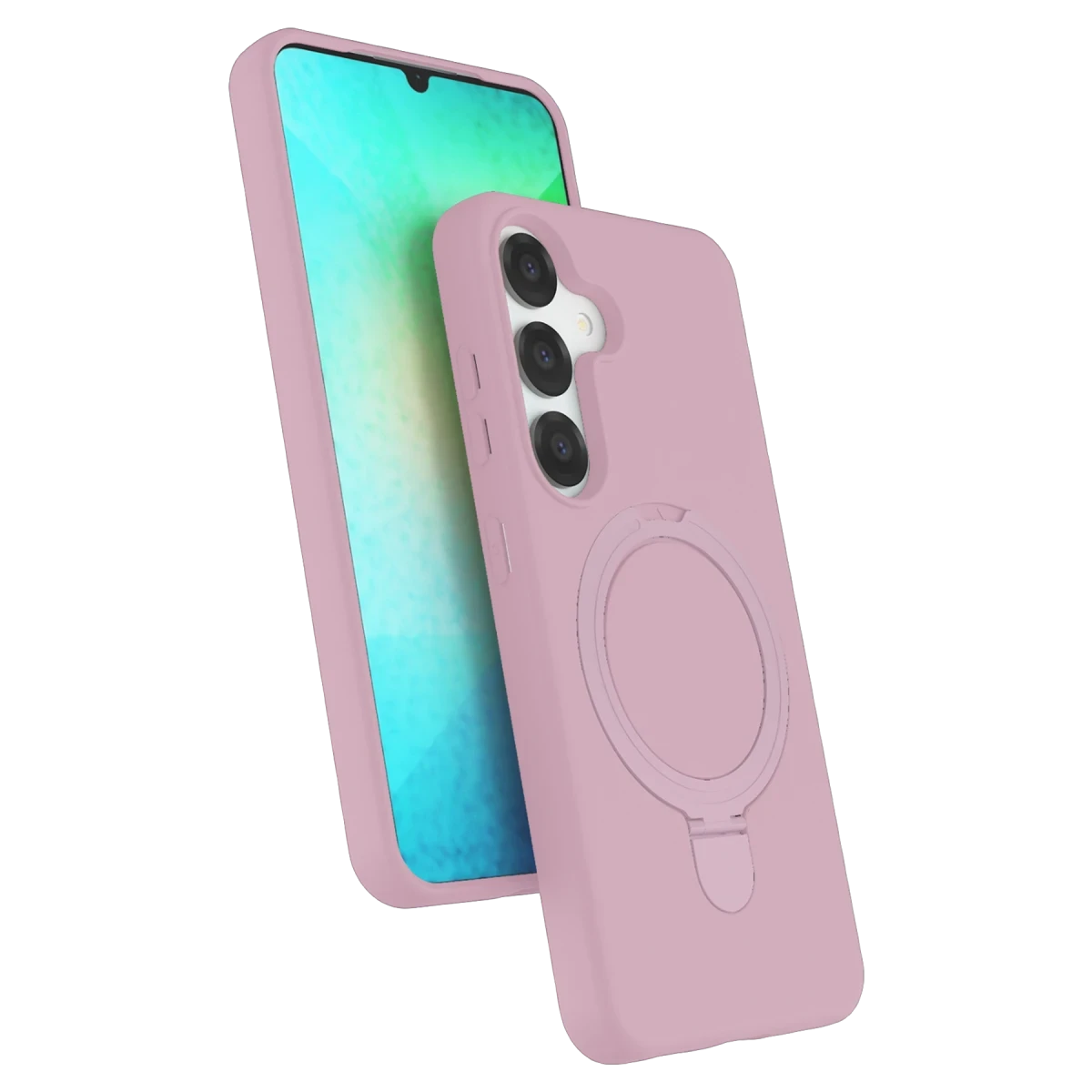 Samsung Galaxy S25 Regal Magsafe Standlı Kapak - Açık Pembe