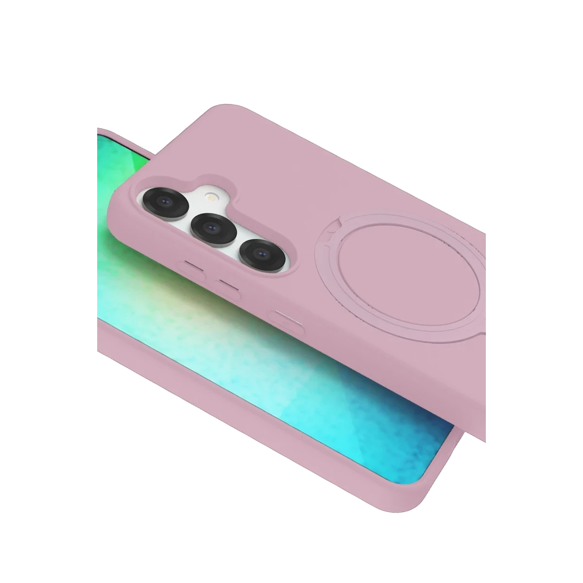 Samsung Galaxy S25 Regal Magsafe Standlı Kapak - Açık Pembe