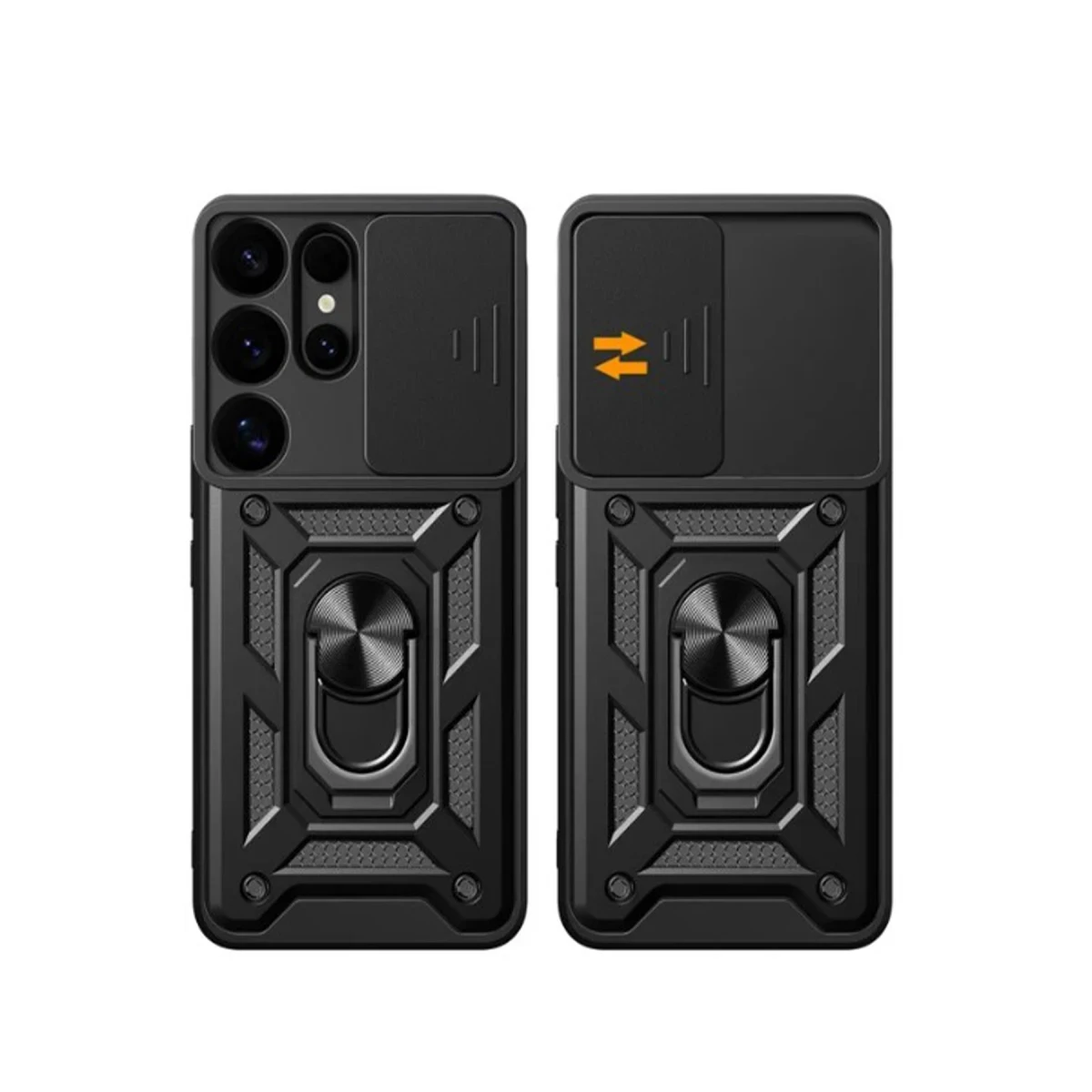 Samsung Galaxy S25 Ultra Kılıf Pars Lens Yüzüklü Silikon - Kırmızı
