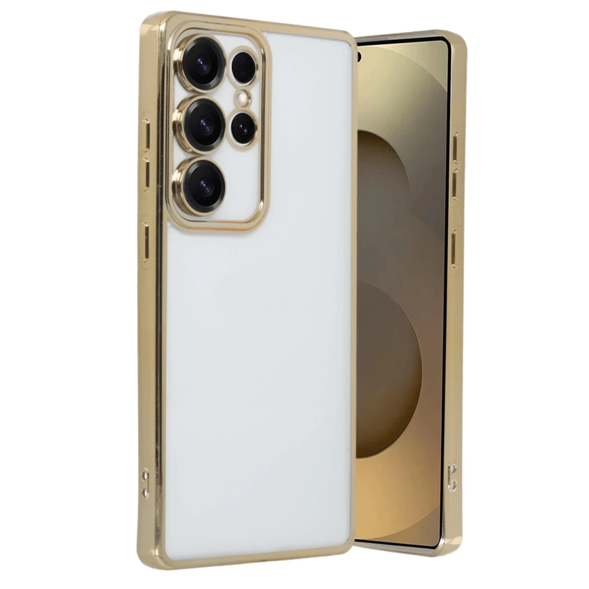 Samsung Galaxy S25 Ultra Kılıf Razer Lensli Silikon - Gold