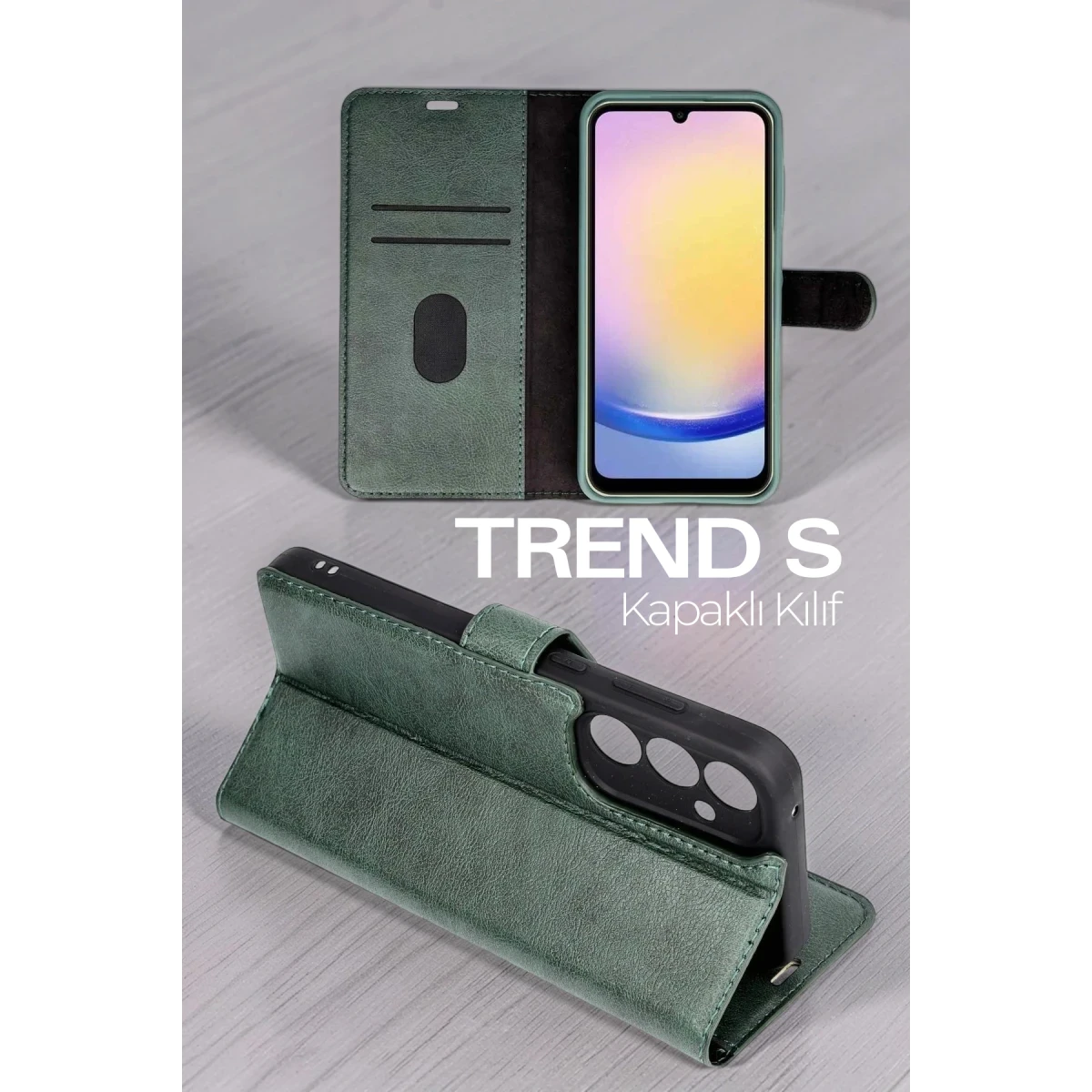Samsung Galaxy S26 Kılıf Trend S Plus Kapaklı Kılıf - Yeşil