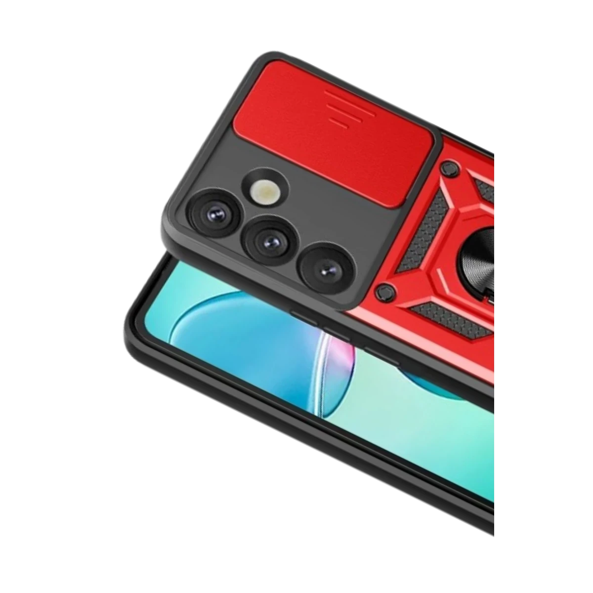 Samsung Galaxy S26 Pars Lens Yüzüklü Silikon - Kırmızı