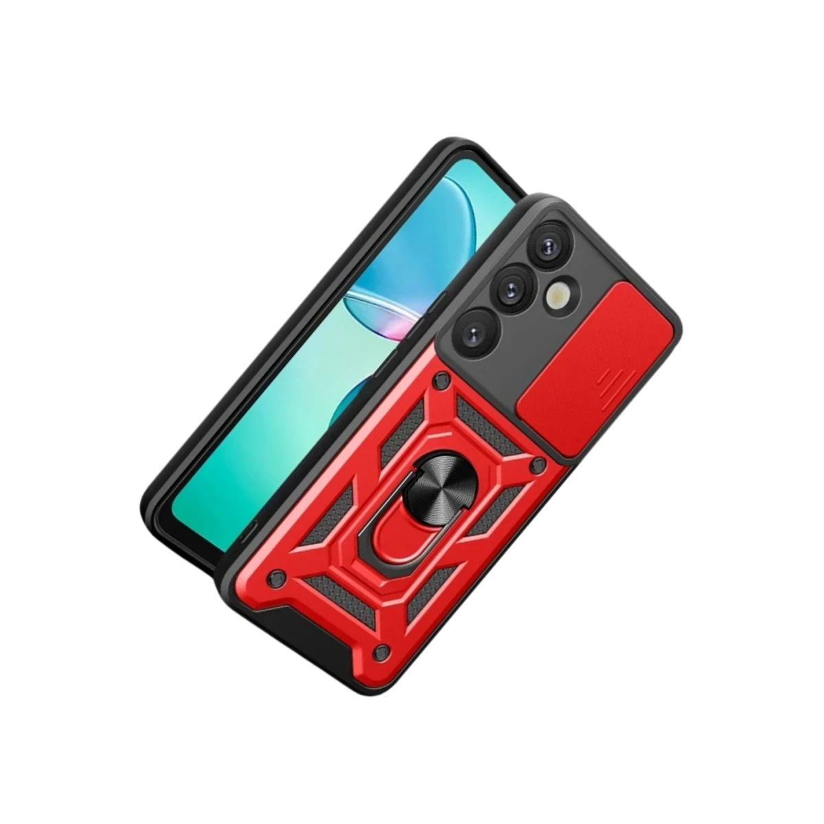 Samsung Galaxy S26 Pars Lens Yüzüklü Silikon - Kırmızı