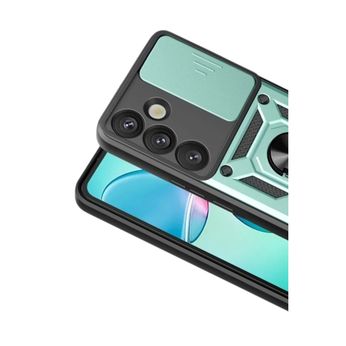 Samsung Galaxy S26 Plus Pars Lens Yüzüklü Silikon - Yeşil