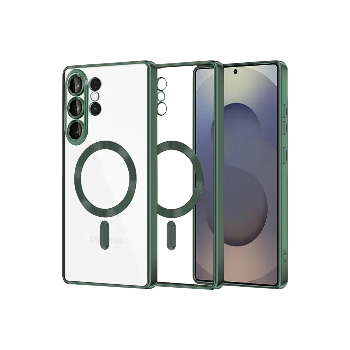 Samsung Galaxy S26 Ultra Kross Magneticsafe Kapak - Koyu Yeşil