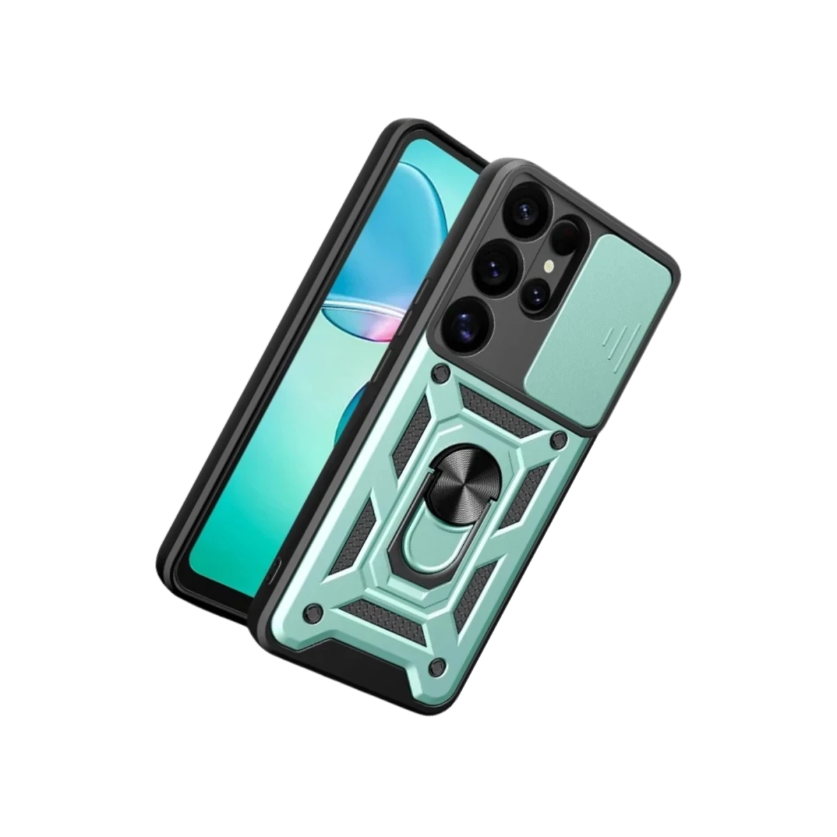Samsung Galaxy S26 Ultra Pars Lens Yüzüklü Silikon - Yeşil