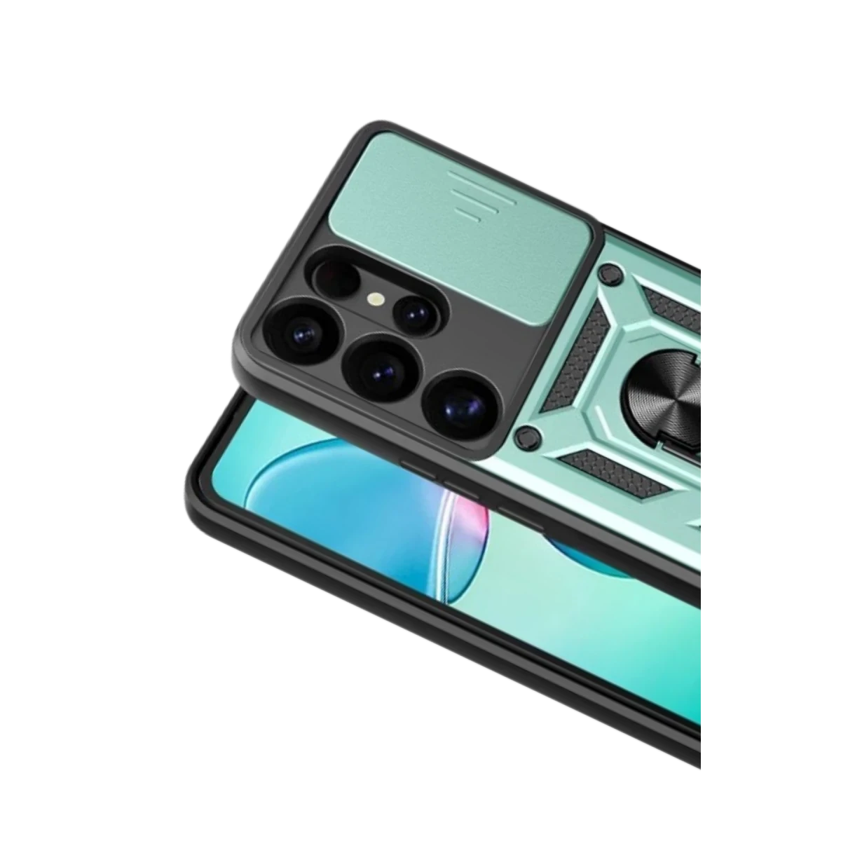Samsung Galaxy S26 Ultra Pars Lens Yüzüklü Silikon - Yeşil