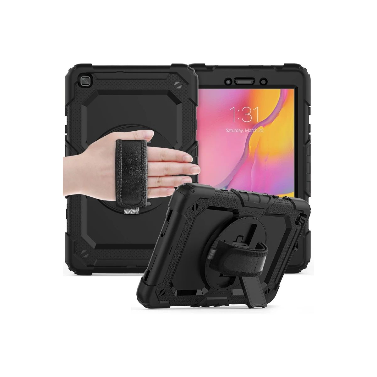 Samsung Galaxy T290 Tab A 8 Kılıf Pars Tablet Kapak - Siyah