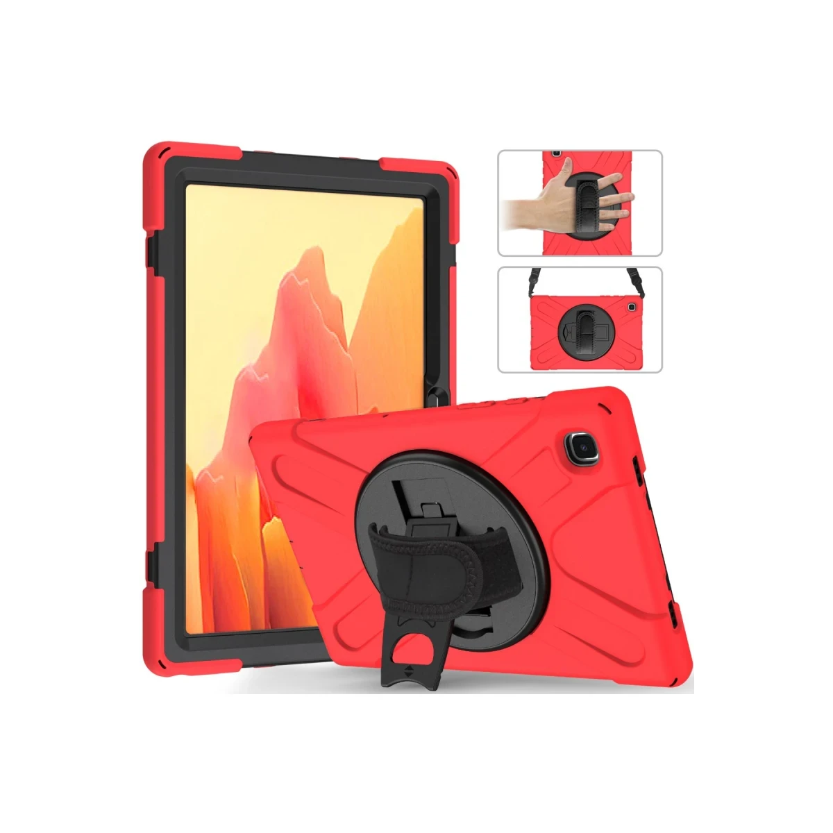 Samsung Galaxy T500 Tab A7 10.4 Kılıf Amazing Tablet Kapak - Kırmızı