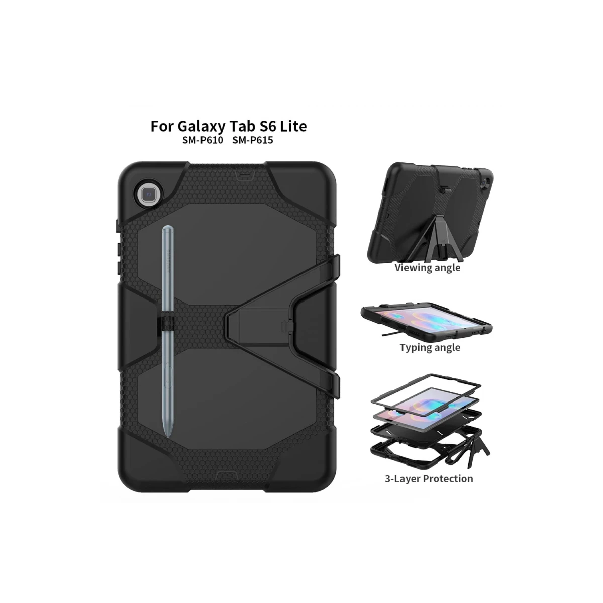 Samsung Galaxy T500 Tab A7 10.4 Kılıf Griffin Tablet Kapak - Siyah