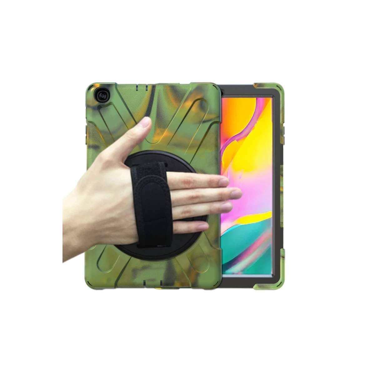 Samsung Galaxy T510 Tab A 10.1 Kılıf Amazing Tablet Kapak - Kamuflaj