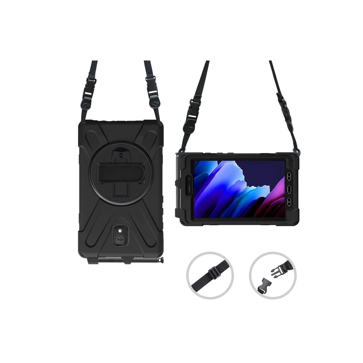 Samsung Galaxy T577 Tab Active 3 Kılıf Amazing Tablet Kapak - Siyah
