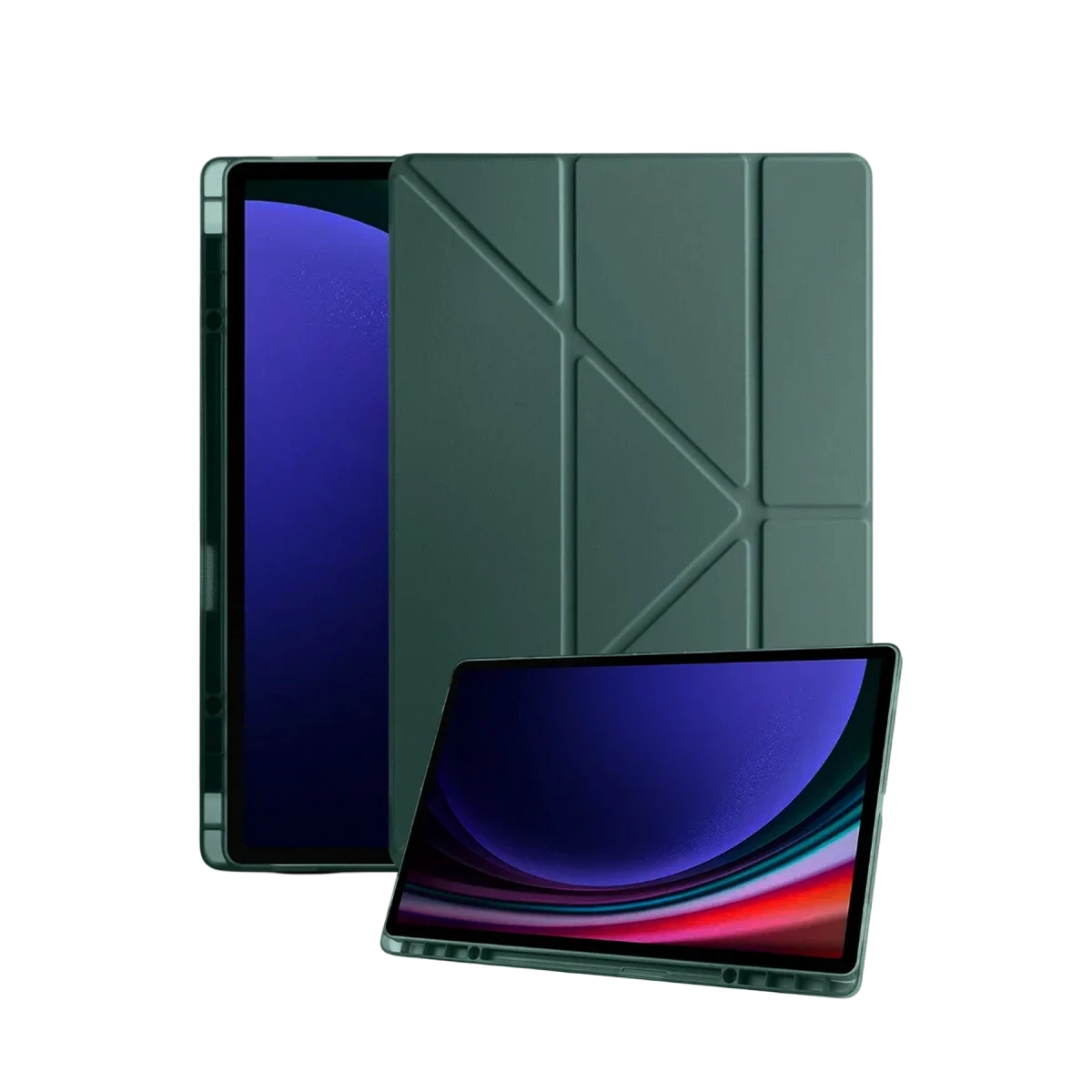 Samsung Galaxy Tab A11 Plus Kalemlikli Mars Tablet Kılıfı - Koyu Yeşil