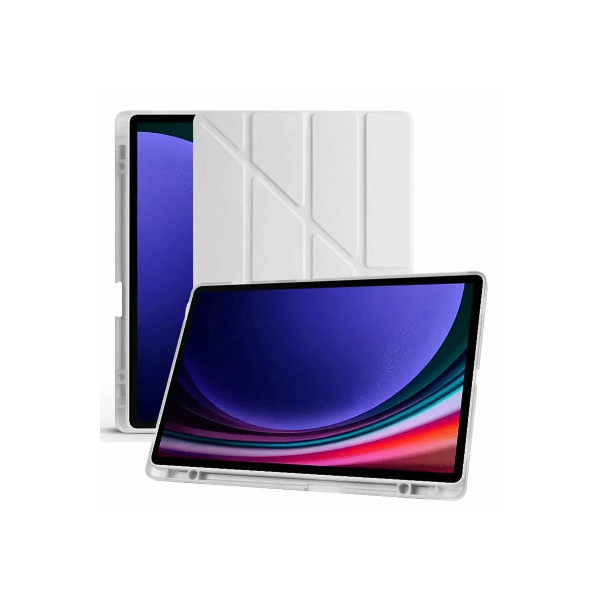 Samsung Galaxy X510 Tab S9 FE 11 Kılıf Kalemlikli Mars Tablet Kılıfı - Gri