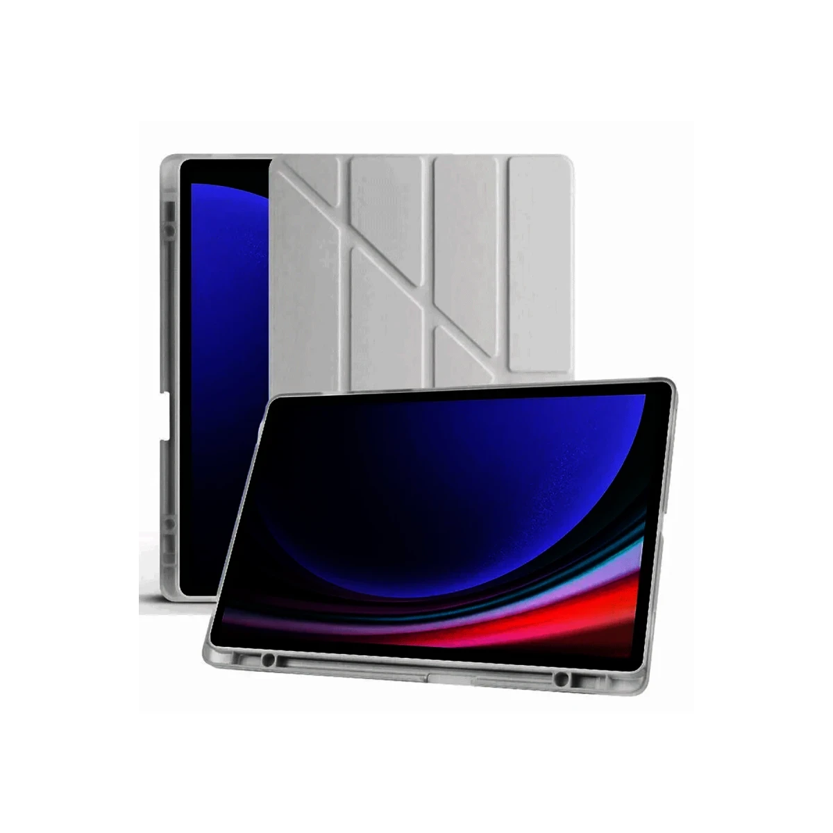 Samsung Galaxy X510 Tab S9 FE 11 Kılıf Kalemlikli Mars Tablet Kılıfı - Koyu Gri