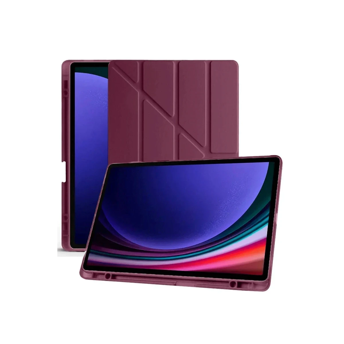 Samsung Galaxy X510 Tab S9 FE 11 Kılıf Kalemlikli Mars Tablet Kılıfı - Mürdüm