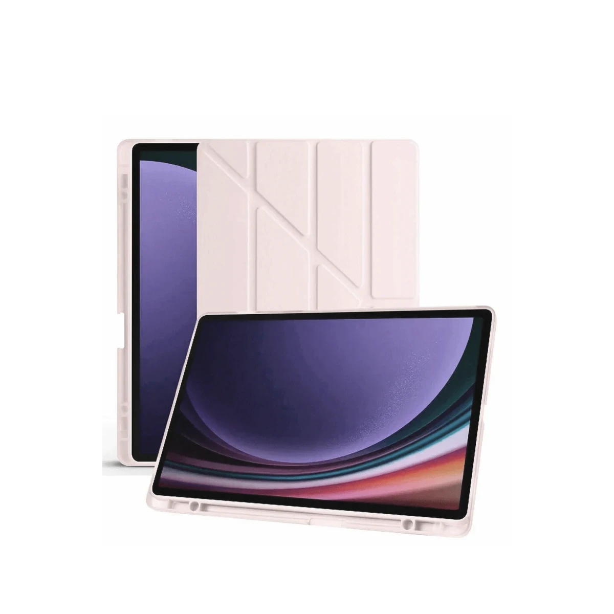 Samsung Galaxy X510 Tab S9 FE 11 Kılıf Kalemlikli Mars Tablet Kılıfı - Rose Gold