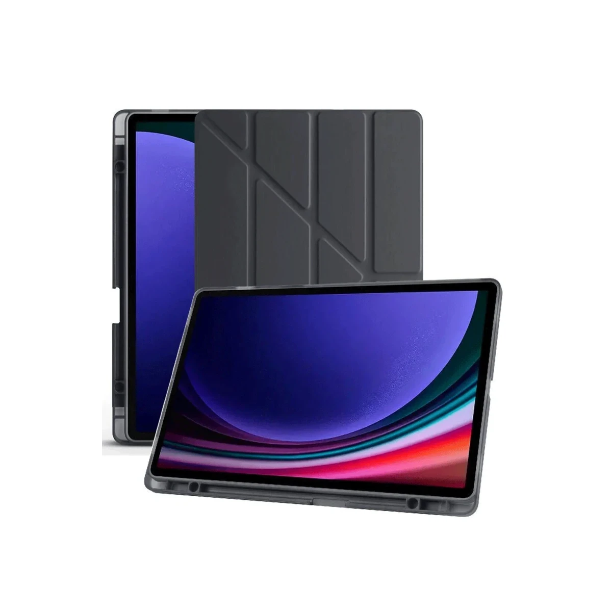 Samsung Galaxy X510 Tab S9 FE 11 Kılıf Kalemlikli Mars Tablet Kılıfı - Siyah