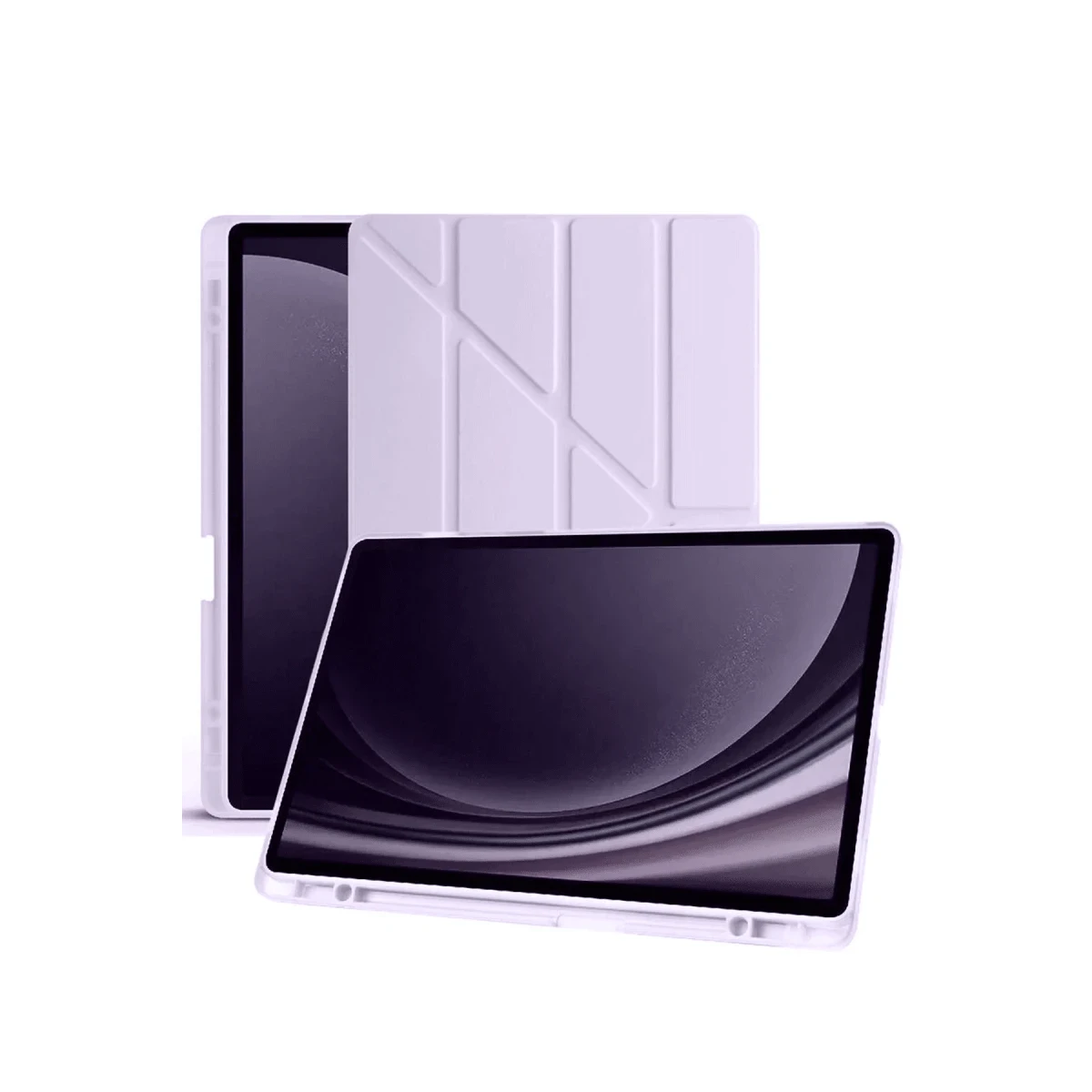 Samsung Galaxy X610 Tab S9 FE Plus 12.4 Kılıf Kalemlikli Mars Tablet Kılıfı - Lila