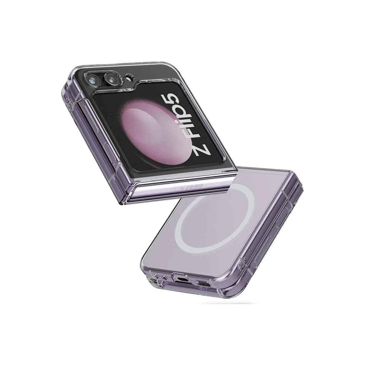 Samsung Galaxy Z Flip 5 Kılıf Magneticsafe Şeffaf Silikon - Şeffaf