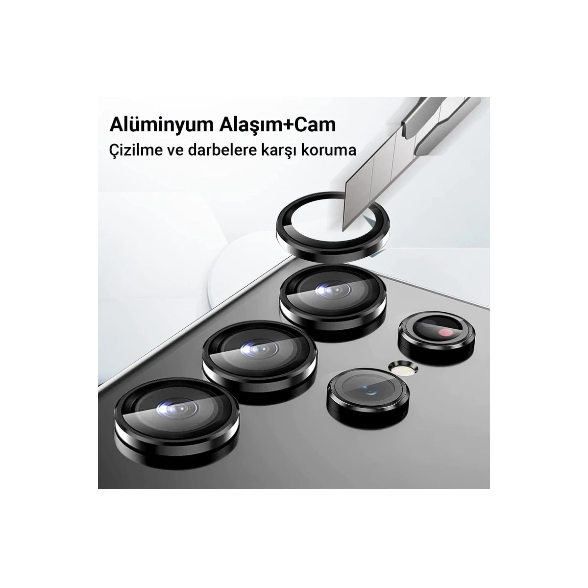 Samsung Galaxy Z Flip 5 Valdez Metal Kamera Lens - Krem