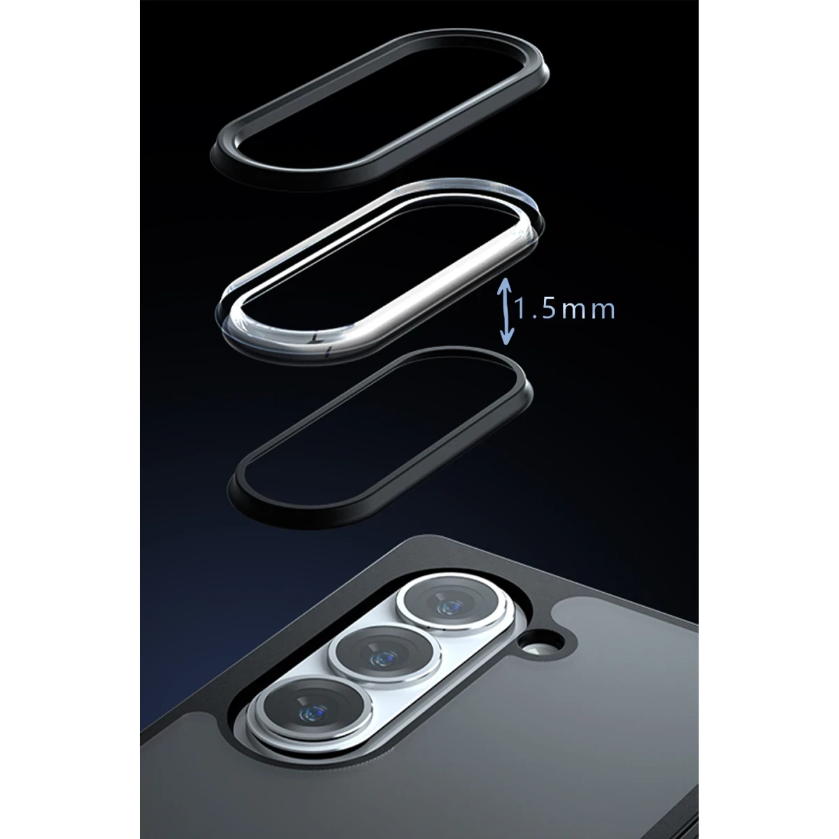Samsung Galaxy Z Fold 5 Kılıf Blur Fold Kapak - Siyah
