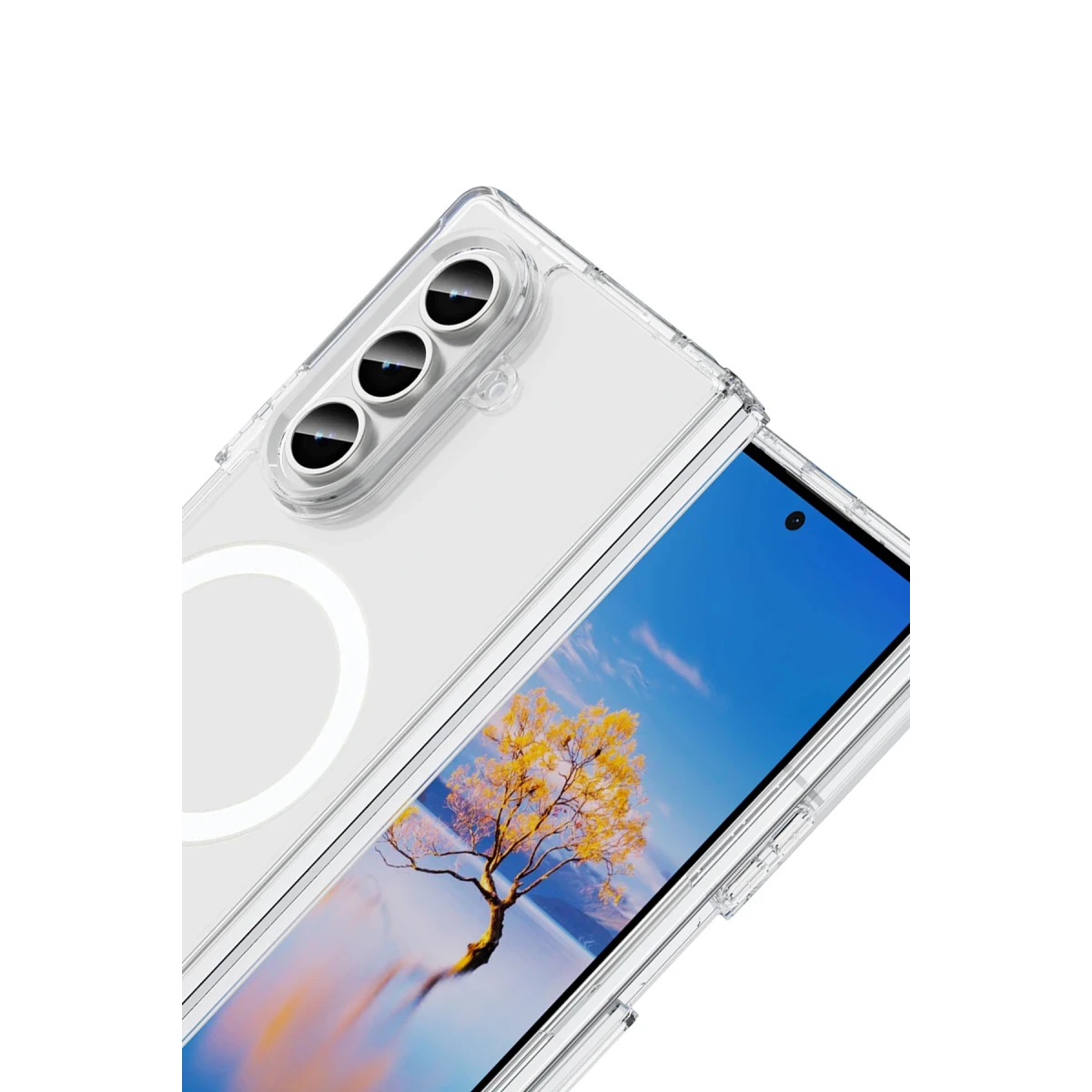 Samsung Galaxy Z Fold 7 Kılıf Magneticsafe Şeffaf Silikon - Şeffaf