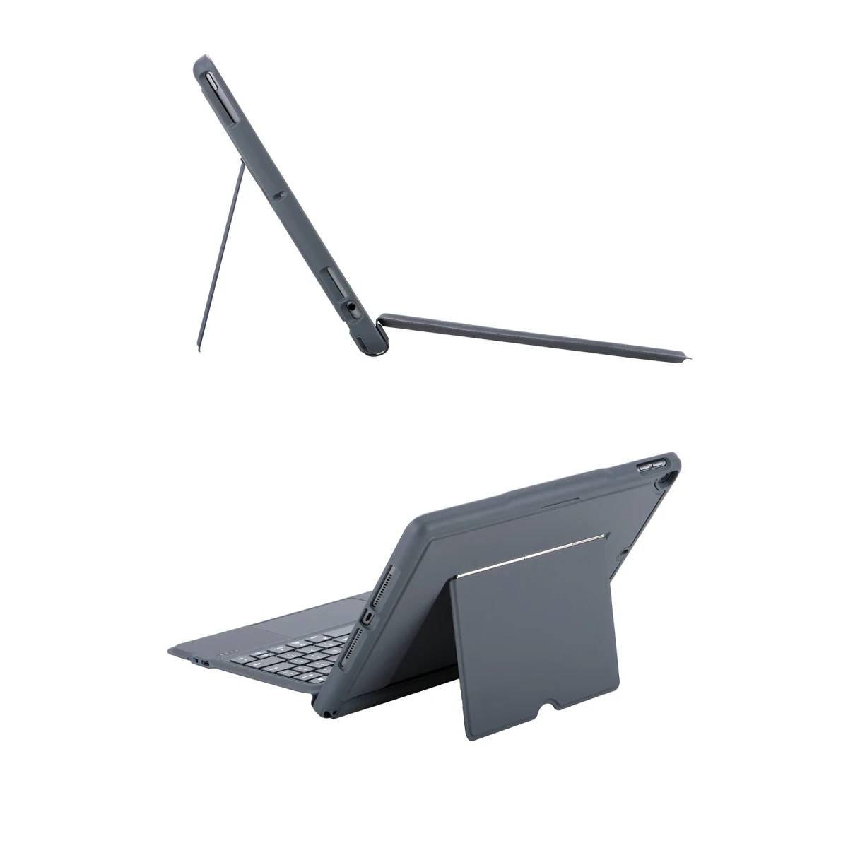 Apple T5506D iPad 10.2 (9.Nesil) Kılıf Palermo Ledli Klavyeli Standlı Tablet Kılıfı - Siyah