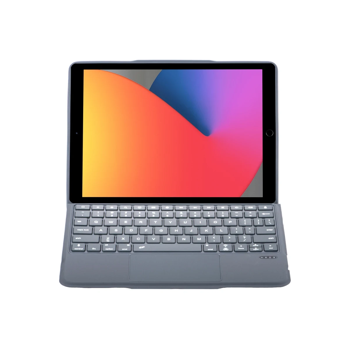 Apple T5506D iPad 10.2 (9.Nesil) Kılıf Palermo Ledli Klavyeli Standlı Tablet Kılıfı - Siyah