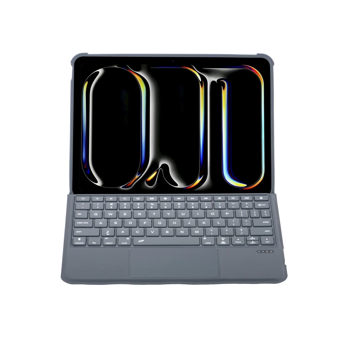 Apple T5510D iPad Pro 13 (2024) Kılıf Palermo Ledli Klavyeli Standlı Tablet Kılıfı - Siyah
