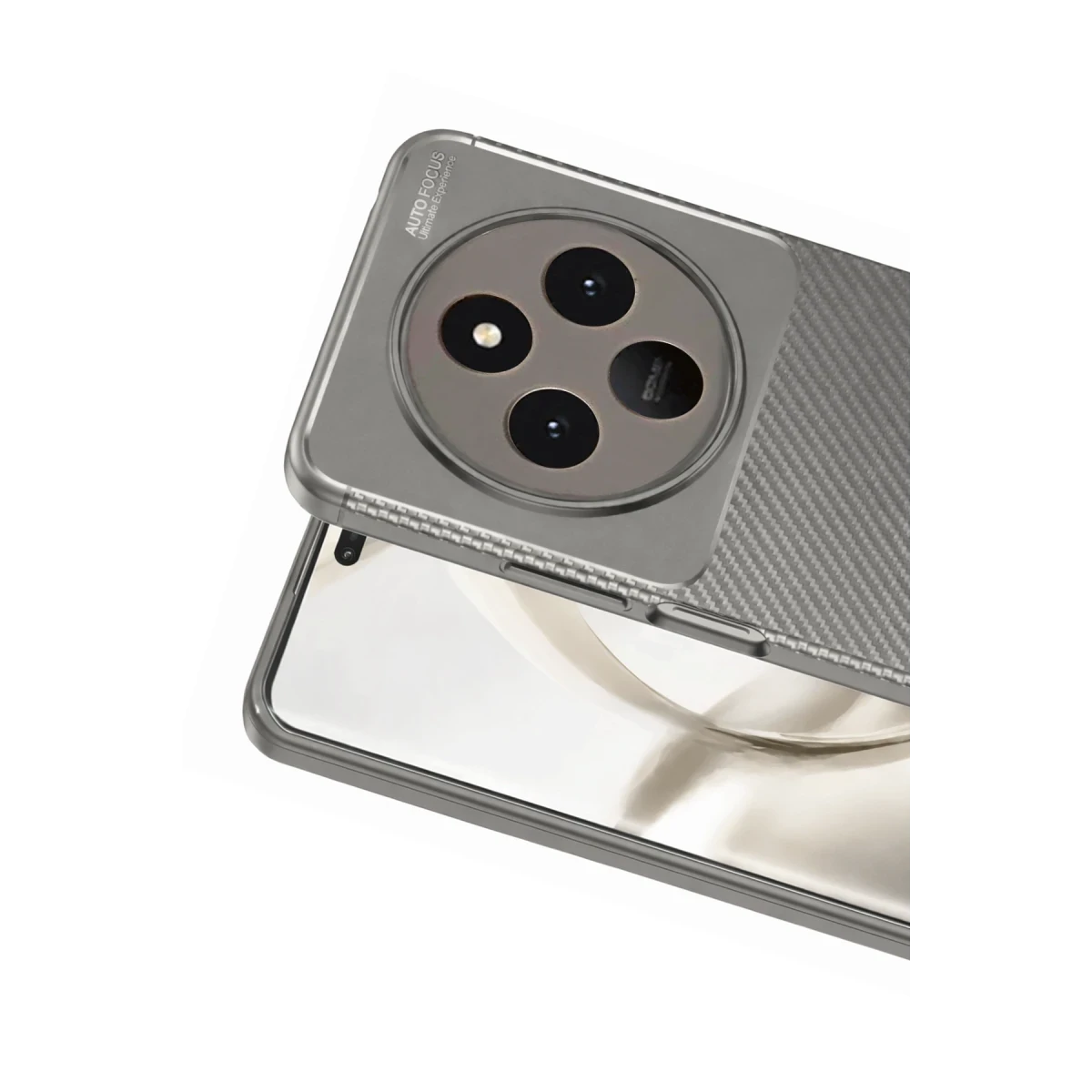 Tecno Spark 30 Kılıf Auto Focus Karbon Kapak - Gri