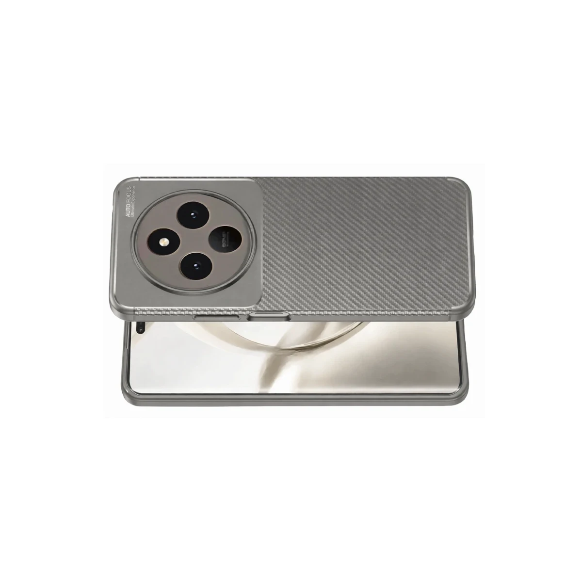 Tecno Spark 30 Kılıf Auto Focus Karbon Kapak - Gri
