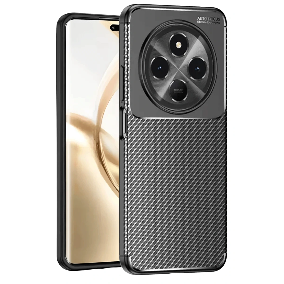 Tecno Spark 30 Kılıf Auto Focus Karbon Kapak - Siyah