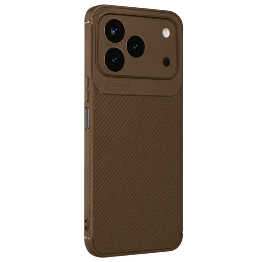 Tecno Spark 50 4G Auto Focus Karbon Kapak - Kahverengi