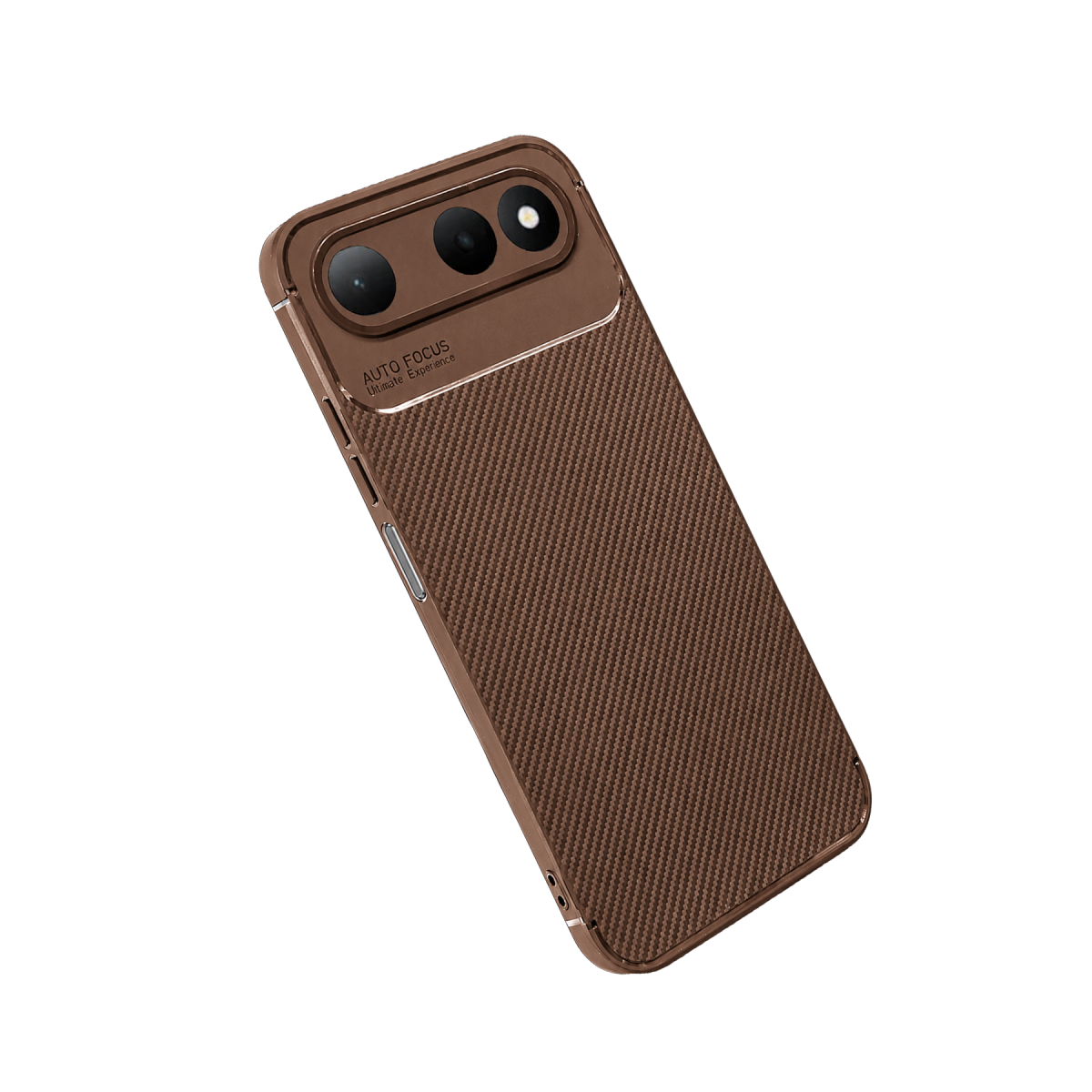 Tecno Spark 50 5G Auto Focus Karbon Kapak - Kahverengi