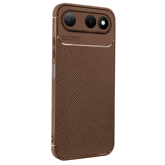 Tecno Spark 50 5G Auto Focus Karbon Kapak - Kahverengi