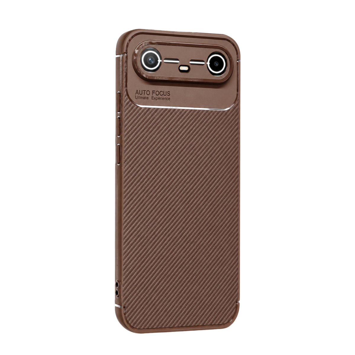 Tecno Spark Slim 5G Auto Focus Karbon Kapak - Kahverengi
