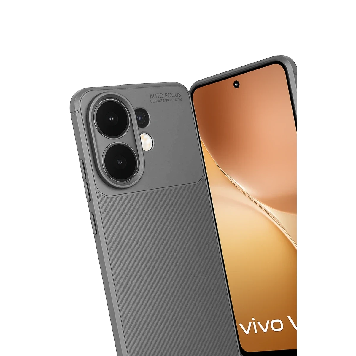Vivo V60 5G Auto Focus Karbon Kapak - Gri