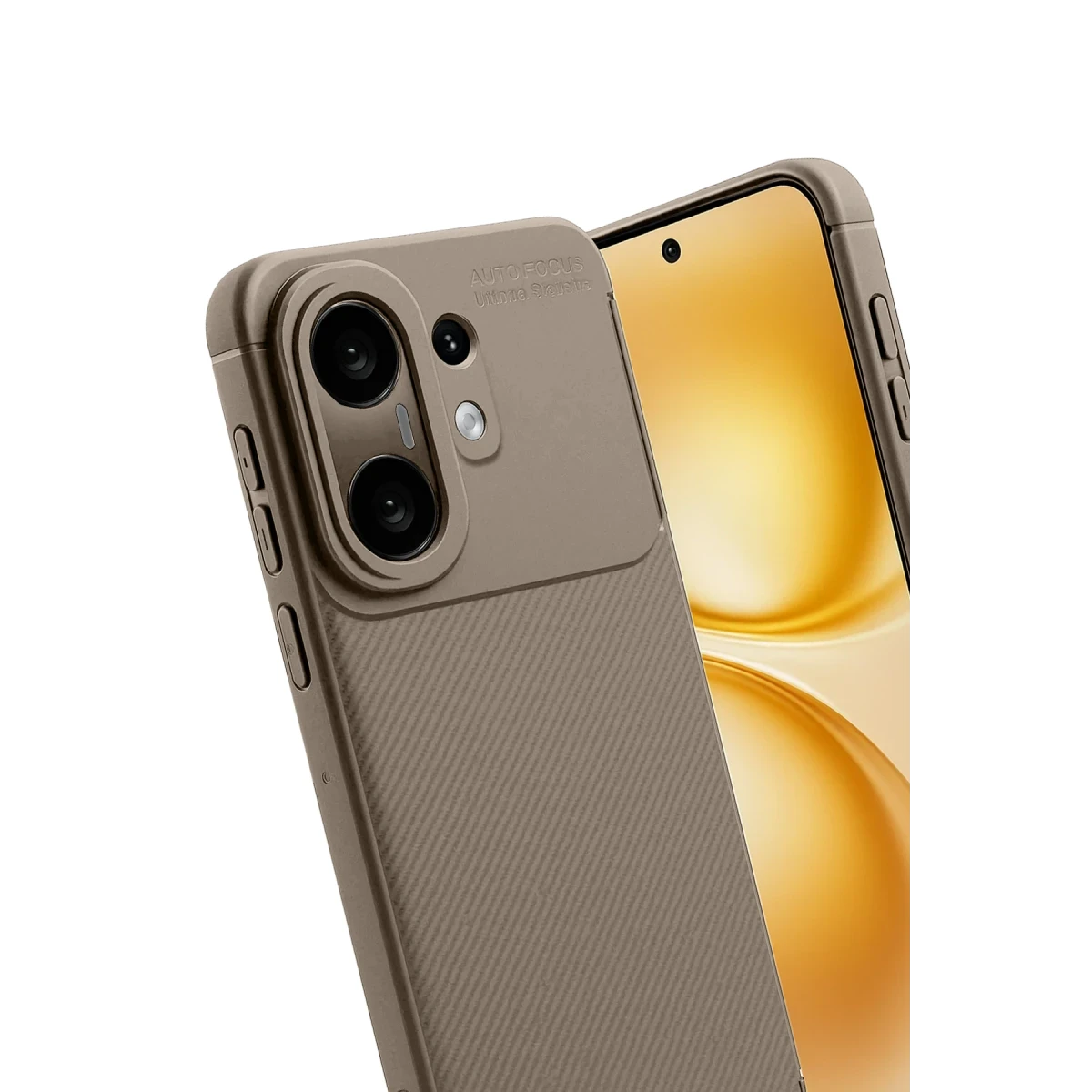 Vivo X200 FE Auto Focus Karbon Kapak -Kahverengi