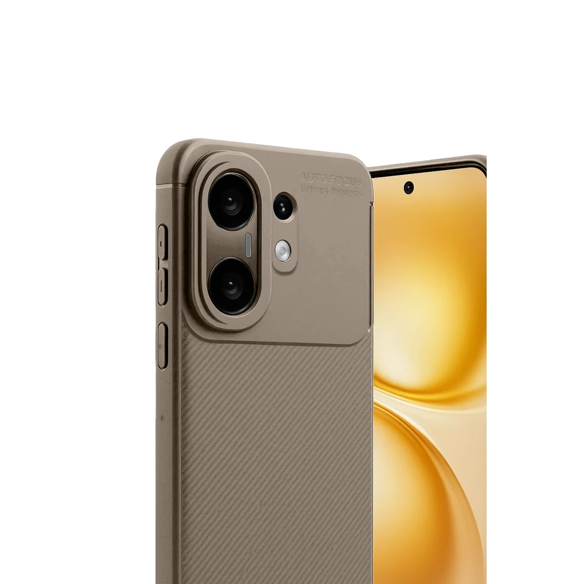 Vivo X200 FE Auto Focus Karbon Kapak -Kahverengi