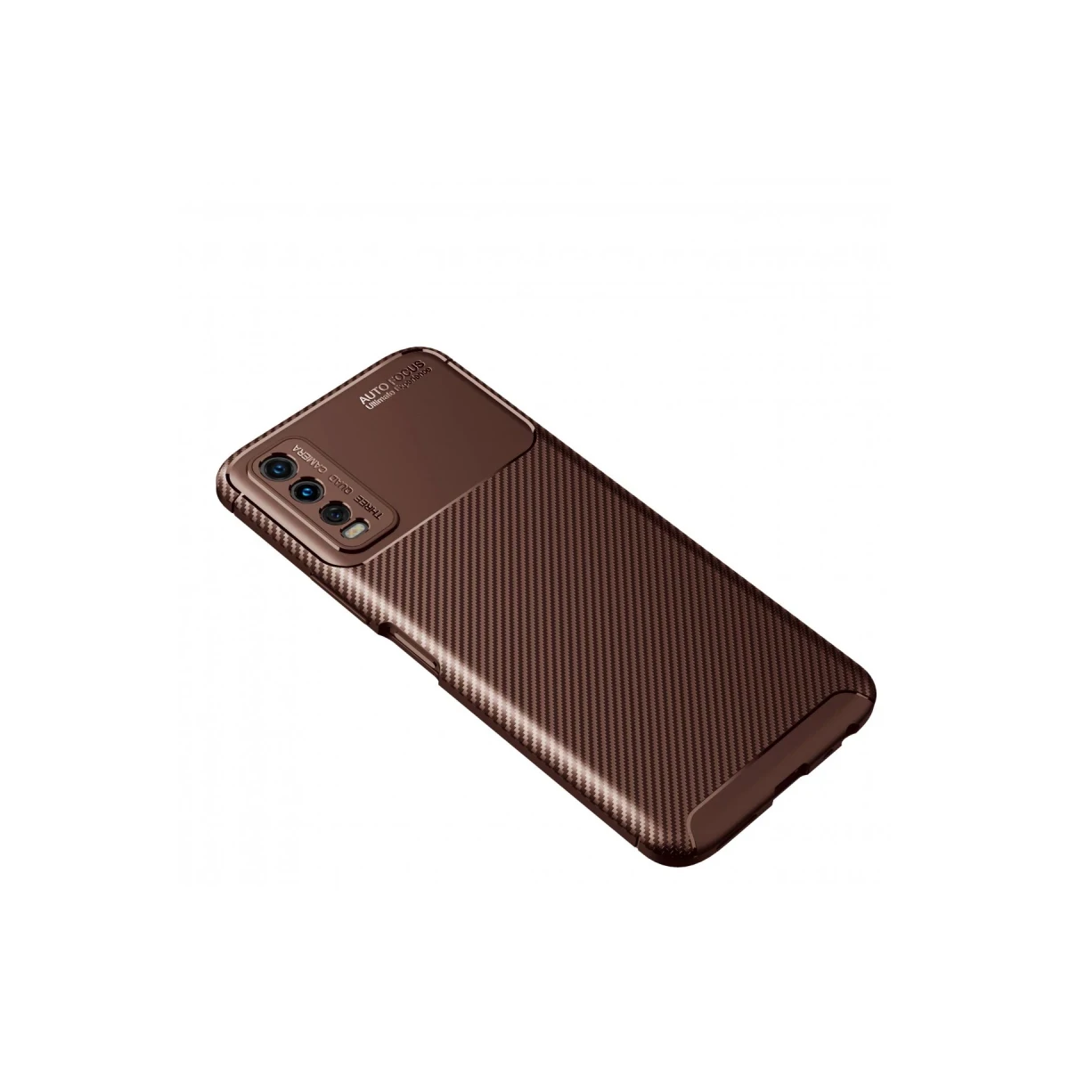 Vivo Y11S Kılıf Auto Focus Karbon Kapak - Kahverengi