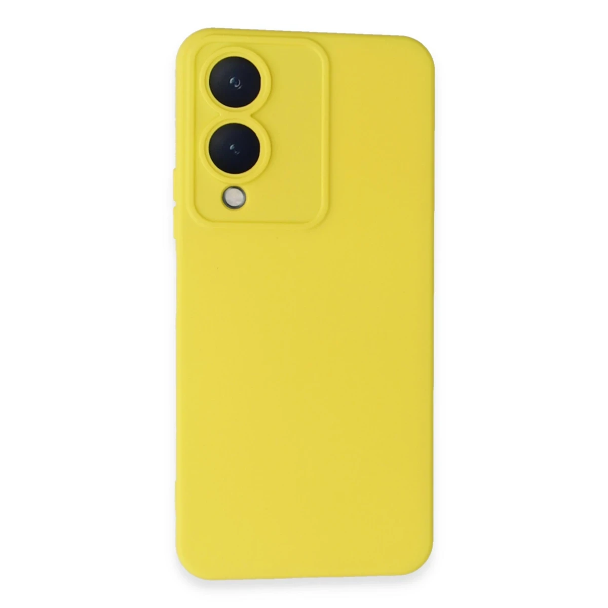 Vivo Y17S Kılıf Nano içi Kadife Silikon - Sarı