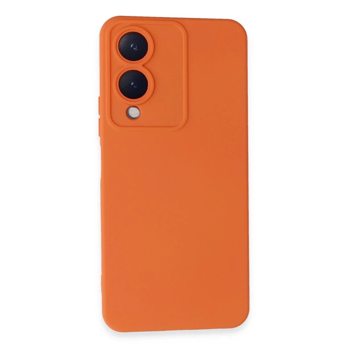 Vivo Y17S Kılıf Nano içi Kadife Silikon - Turuncu