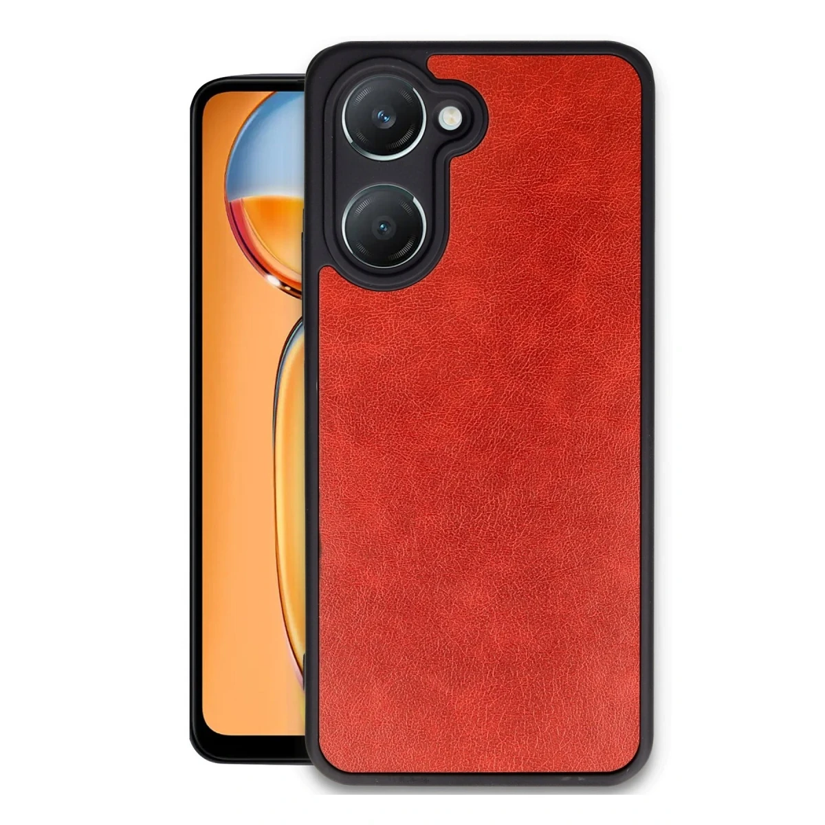 Vivo Y18 Kılıf Aras Deri Kapak - Kırmızı