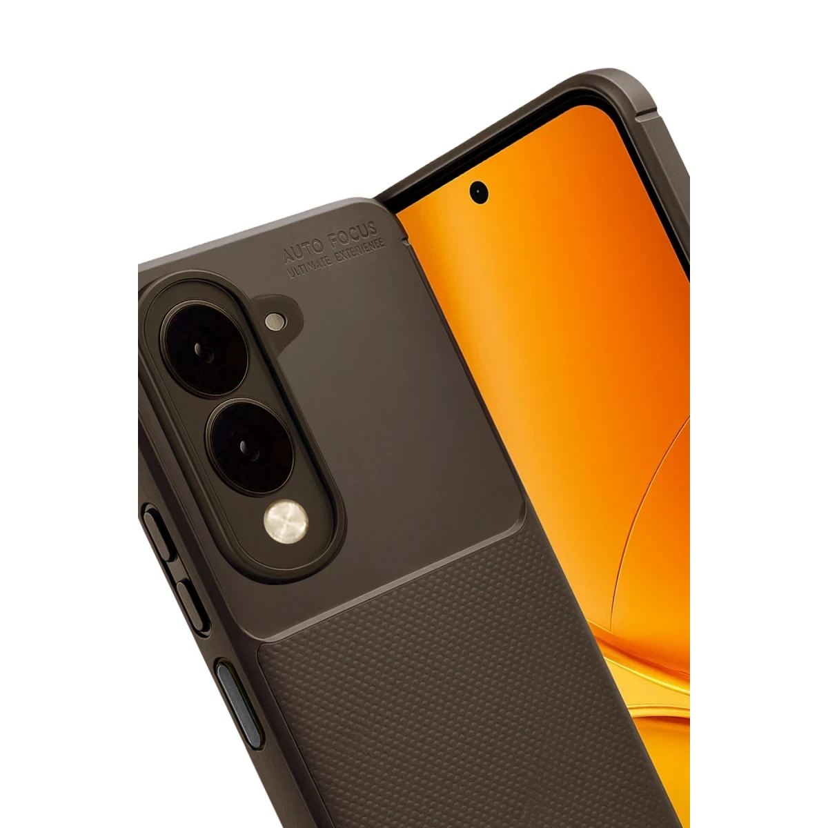 Vivo Y29S Auto Focus Karbon Kapak - Kahverengi