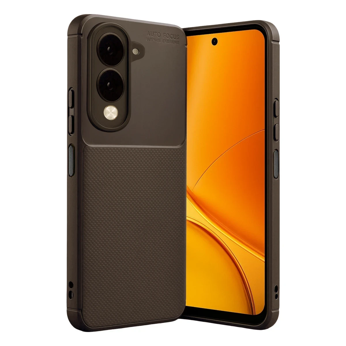 Vivo Y29S Auto Focus Karbon Kapak - Kahverengi